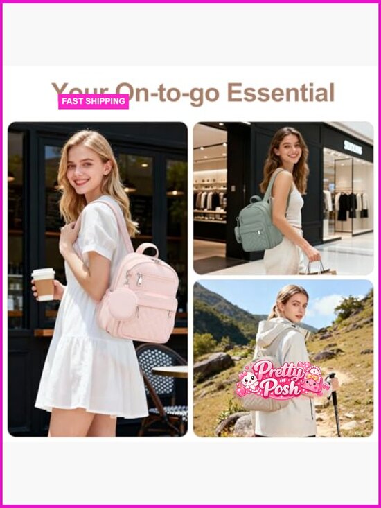 Mini Backpack, Anti Theft Backpack, Waterproof Lightweight Puffer Backpack with main image 5